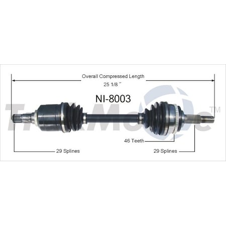 Surtrack Axle Cv Axle Shaft, Ni-8003 NI-8003